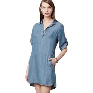 Anthropologie Blue Long Sleeve Dress